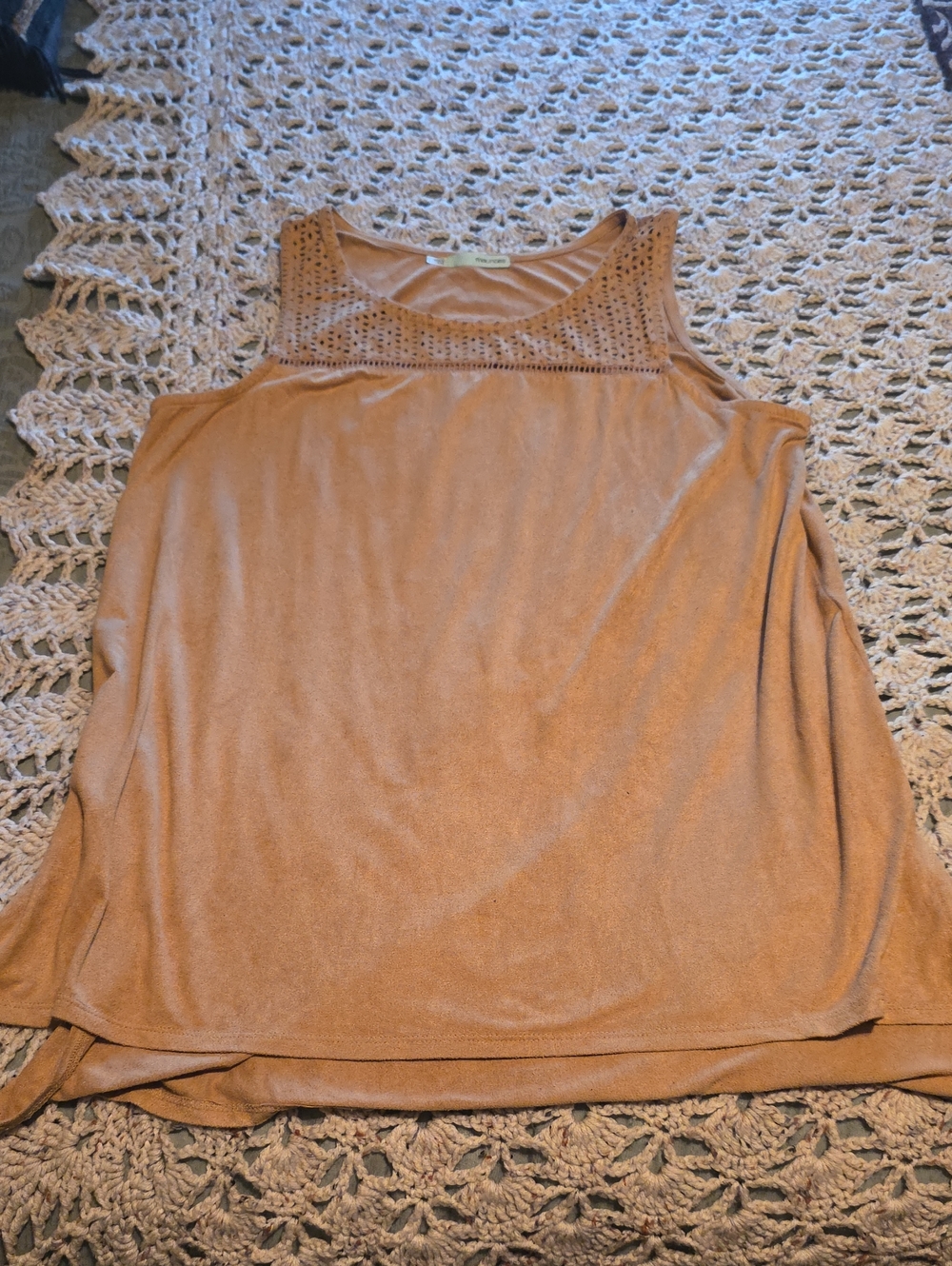 Maurices Faux Leather Sleeveless Tank Top - Tan